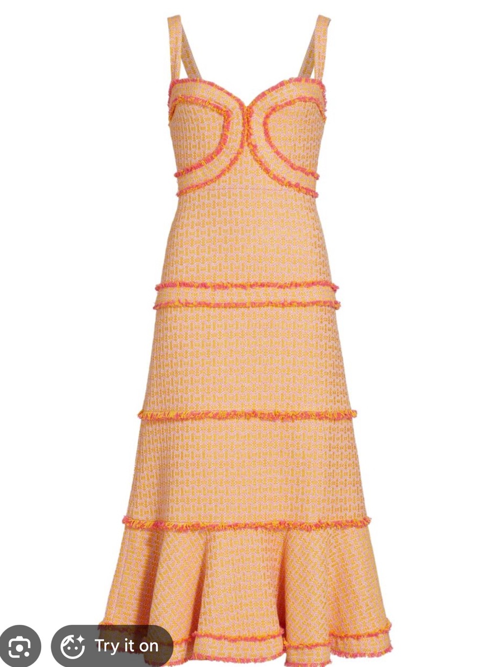 Alexis Peach and Coral Tiered Knit Midi Skirt - Picture 1 of 5